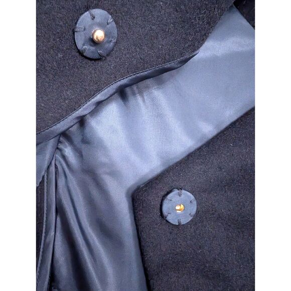 Lauren Ralph Lauren Cape Coat Women XXL Black Fringe Drape Wool Blend Mid Length - Picture 9 of 10